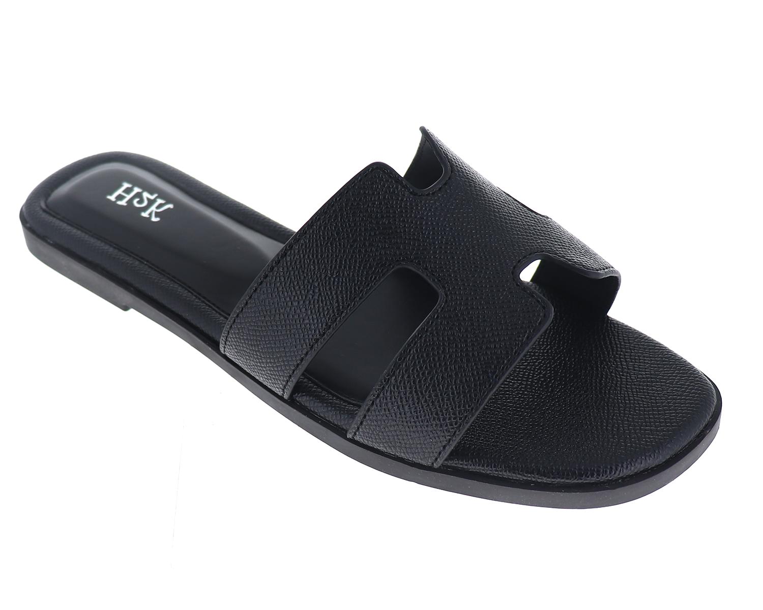 LT Classic H-Cutout Textured Flat Slide Sandals