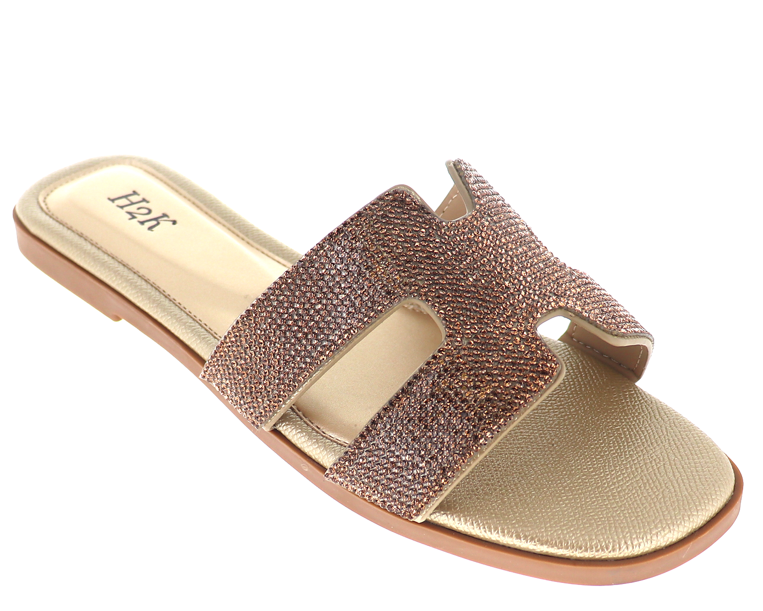 LT Classic H-Cutout Textured Flat Slide Sandals