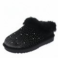 [Early F/W] LT Sparkly Rhinestone Faux Fur Trim Platform Slippers