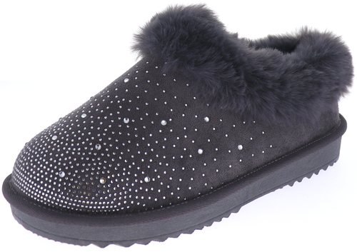 LT Crystal Faux-Fur Slippers